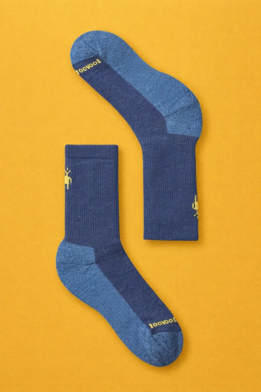 Smartwool Kids Large Alpine Blue Hike Full Cushion Outdoors Crew Socks L13-28
